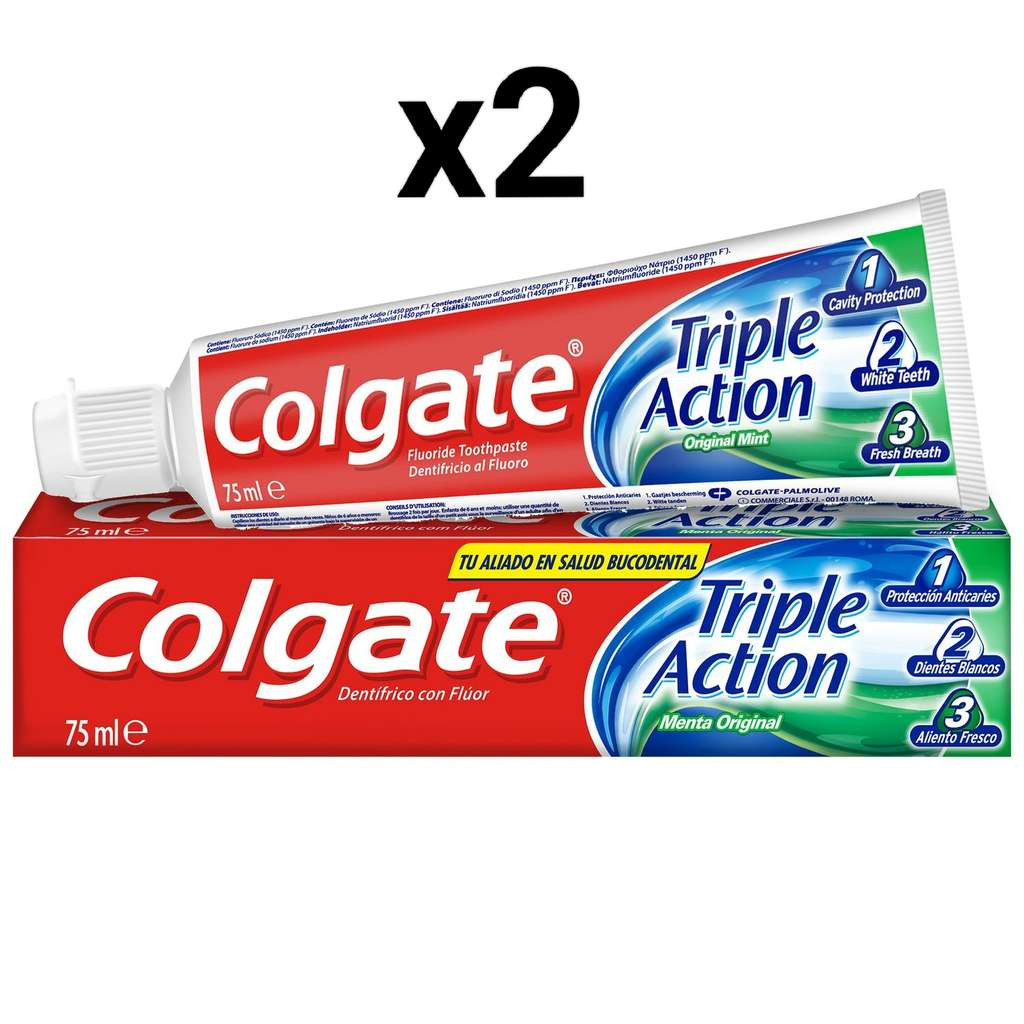 Pack 2x pasta dental Colgate Triple Action 75 ml