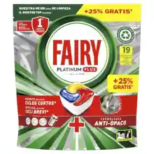 Pack 2x19 cápsulas Fairy Platinum Plus Lavavajillas Limón