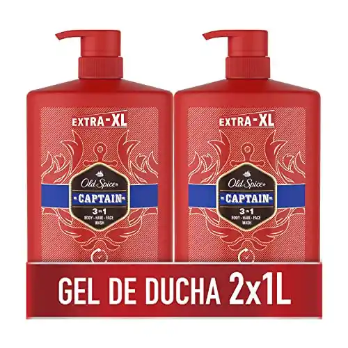 Pack 2x1L Old Spice Captain Gel De Baño Y Champú Hombre