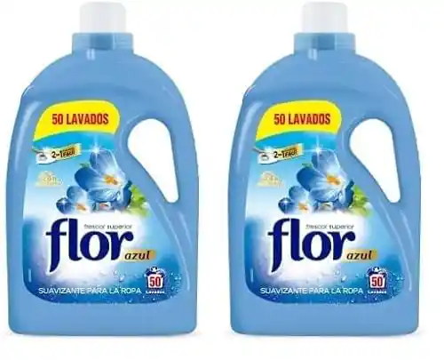 Pack 2x50 lavados Suavizantes Flor Azul para la ropa aroma