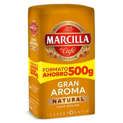 Pack 2x500g Café Molido Marcilla Gran Aroma (-50% en 2ª unidad)