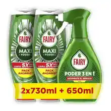 Pack 2x730ml Fairy Maxi Poder + Spray 650ml