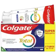 Pack 2x75ml pastas de dientes COLGATE Total Blanqueador