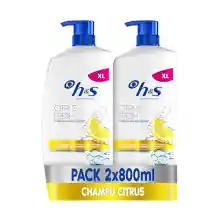 Pack 2x800ml Champú anticaspa H&S Citrus Fresh para pelo graso