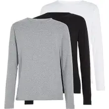 Pack 3 Camisetas Manga Larga Tommy Hilfiger Hombre Algodón