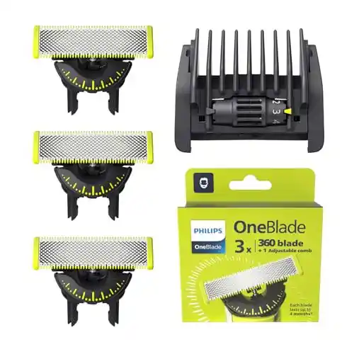 Pack 3 cuchillas de recambio para máquinas Philips OneBlade 360