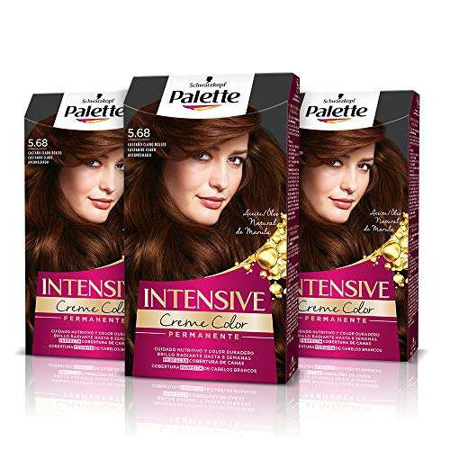 Pack 3 tintes pelo Schwarzkopf Palette Intensive Castaño Rojizo (con "Compra recurrente")