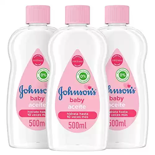 Pack 3 x 500 ml Johnson's Baby Aceite Regular, Deja la Piel Suave y Sana, Ideal para Pieles Delicadas