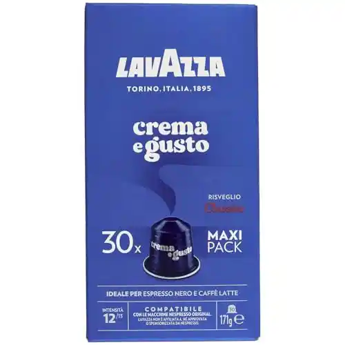 Pack 30 Cápsulas Café Compatibles Nespresso - Lavazza Crema e Gusto Classico