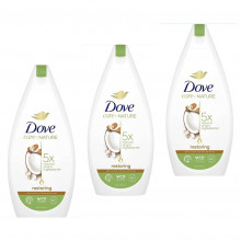 Pack 3x botes de Dove Gel de Ducha Coco y Almendras Ritual Restaurador 500 ml