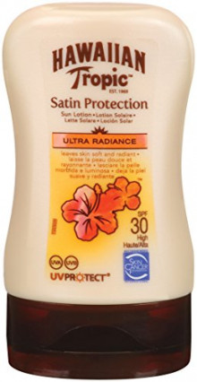 PACK 3x botes de Loción Solar de Protección Alta SPF 30 Hawaiian Tropic Satin Protection MINI Ultra Radiance