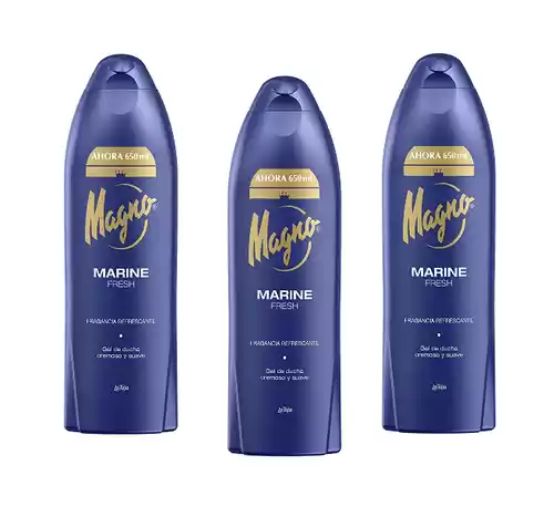 Pack 3x botes de Magno Gel de Ducha Marine, Fragancia Exclusiva y Refrescante 650Ml