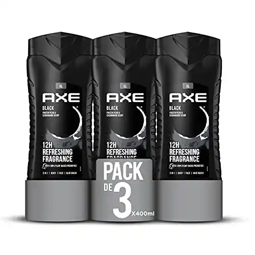 Pack 3x Gel de Ducha para hombre Axe Black 400ml