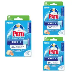 Pack 3x Pato Discos Activos Marine - Aplicador WC con Recambio (6 Discos por paquete)