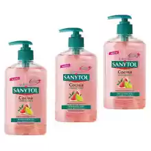 Pack 3x Sanytol Cocina Jabón De Manos con Pomelo y Limón Verde 250 ml