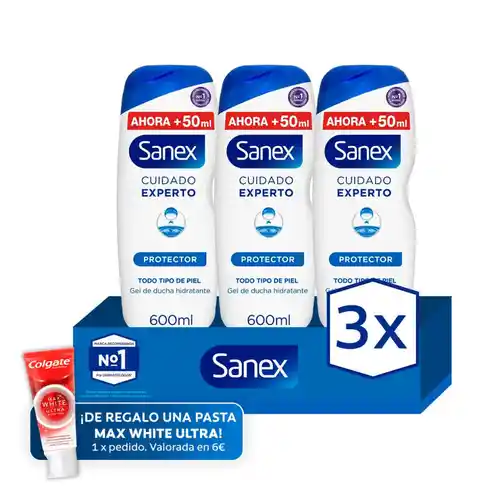 Pack 3x600ml Gel de ducha Sanex BiomeProtect Dermo