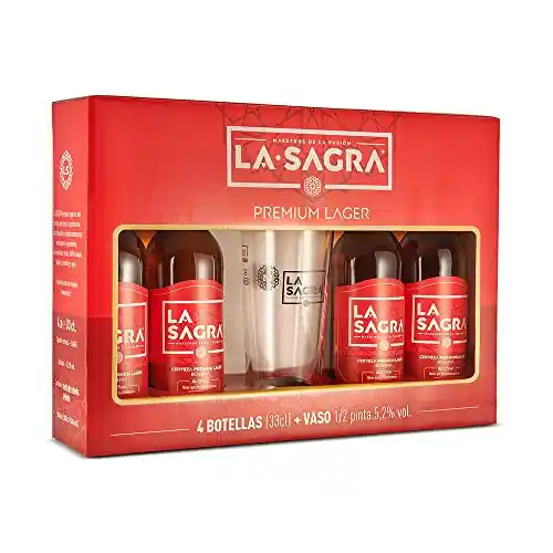Pack 4 Cervezas La Sagra + Vaso 1/2 Pinta