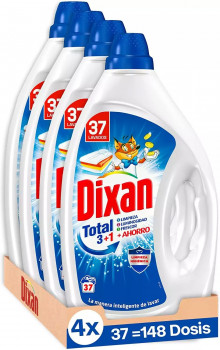 Pack 4 detergente líquido Dixan Gel Total (total 148 lavados)