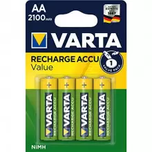Pack 4 pilas recargables AA LR06 2100mA VARTA