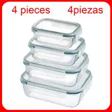 Pack 4 recipientes de borosilicato (200-1000ml) aptos microondas