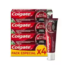Pack 4 unidades Pasta de dientes Blanqueadora Colgate Max White Carbón Activado 75ml