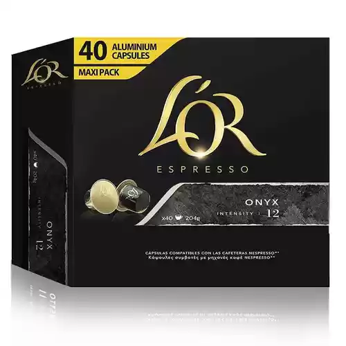 Pack 40 cápsulas L'OR Onyx Espresso compatibles Nespresso