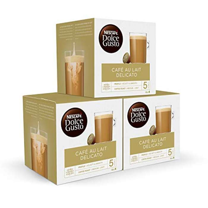 Pack 48 cápsulas café Nescafé Dolce Gusto Café con Leche Delicato