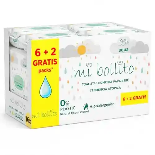Pack 480x Toallitas Bebé Aqua Pure 99% Agua