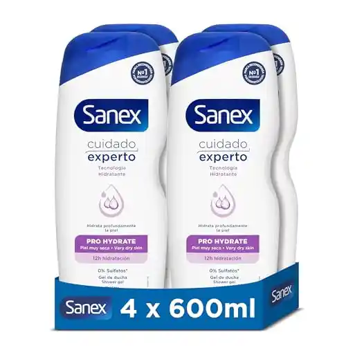 Pack 4x 600ml Gel Sanex Cuidado Experto Pro Hydrate