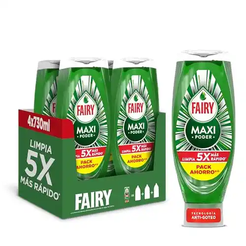 Pack 4x Fairy Maxi Poder Lavavajillas Líquido 730ml