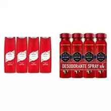 Pack 4x Gel De Ducha 400 ml + 4x Desodorante Spray 150 ml Old Spice Original