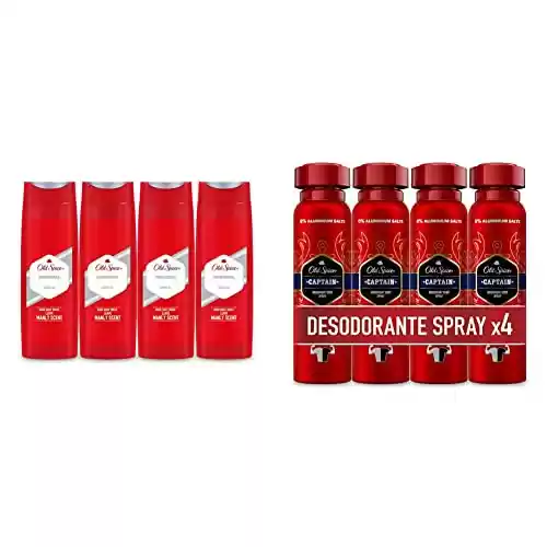 Pack 4x Gel De Ducha 400 ml + 4x Desodorante Spray 150 ml Old Spice Original