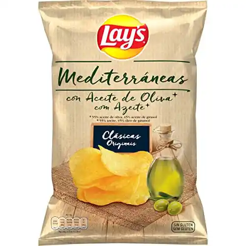 Pack 4x Lay's Mediterráneas 150g Patatas Fritas 100% Aceite Oliva