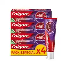 Pack 4x pasta de dientes Colgate Max White Purple Reveal - Blanqueadora