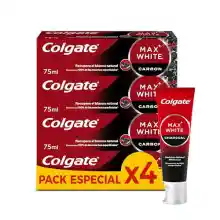 Pack 4x pasta dientes Colgate Max White Carbon