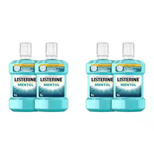 Pack 4x1 litro Listerine Mentol Enjuague Bucal