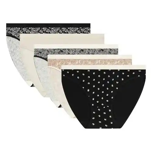Pack 5 Bragas Dim de Algodón para Mujer con Cintura Suave