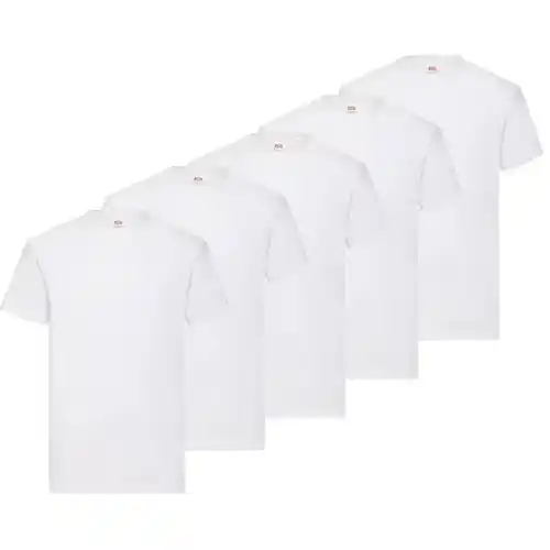 Pack 5 Camisetas Básicas Algodón Blancas
