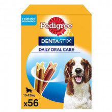Pack 56x Pedigree Dentastix Snack Dental para la Higiene Oral de Perros Medianos