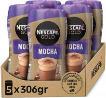 Pack 5x 306g botes café Nescafé Gold Soluble Mocha