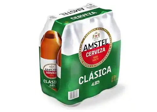 Pack 6 botellas de Cerveza Amstel Clásica (1L cada una)
