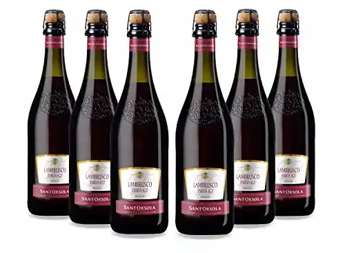 Pack 6 botellas de Sant'Orsola Lambrusco Emilia IGT Vino Tinto Seco Italiano