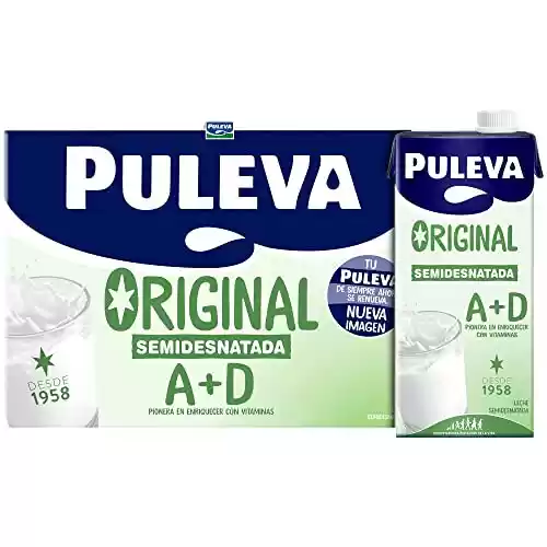 Pack 6 bricks Leche Puleva semidesnatada de 1 litro