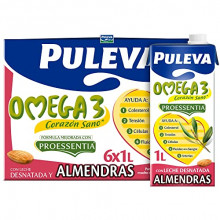 Pack 6 bricks Puleva Leche Desnatada con Omega 3 Almendras