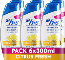 Pack 6 champús H&S Citrus Fresh todo en 1