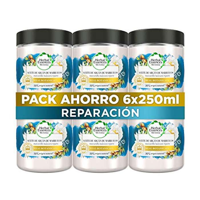 Pack 6 Mascarillas Reparación cabello Herbal Essences Aceite de Argán
