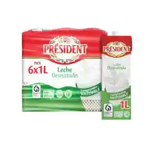 Pack 6 x 1L Leche UHT Desnatada PRESIDENT (0,94€ / Litro)