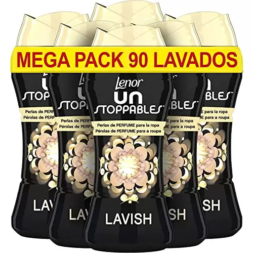 Pack 6 x 210 gr Lenor UNstoppables Perlas de Perfume para la Ropa, 90 Lavados, Fragrancia Lavish