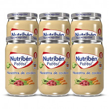 Pack 6 x 235gr Nutribén Potitos De Menestra De Cordero, Desde los 6 Meses