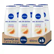 Pack 6 x 650ml gel de ducha NIVEA Care & Orange